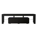 Modern Black TV Stand; 20 Colors LED TV Stand w/Remote Control Lights - DRE's Electronics and Fine Jewelry