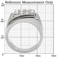 TK95409 - High polished (no plating) Stainless Steel Ring with Top Grade Crystal in Clear