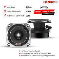 5 Core Tweeters Speakers Car Audio Pair 600W Combined Peak 4 Ohm 3.5 Inch Aluminum Super Bullet Tuiters Para Sonido Para Carro - TW BLT 150 CH PAIR - DRE's Electronics and Fine Jewelry