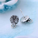 Retro Thai Silver Personality Wolf Head Men's Stud Earrings