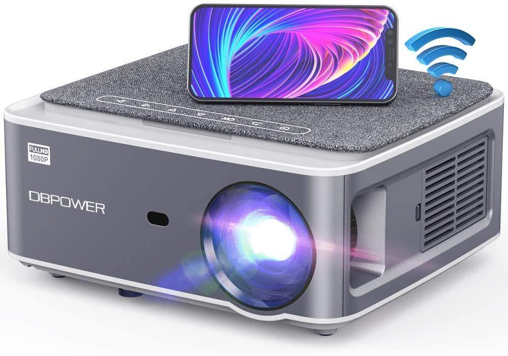 DBPOWER Native 1080P WiFi Projector;  Upgrade 9500L Full HD Outdoor Movie Projector;  Support 4D Keystone Correction;  Zoom;  PPT;  300" Portable Mini Video Projector Compatible w/Phone/Laptop/DVD/TV