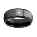 Black And Silver Stainless Steel Ring Men's Accessories