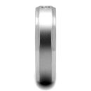 TK2934 - High polished (no plating) Stainless Steel Ring with AAA Grade CZ in Clear