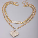 European Style Love Double Necklace 2 Sets Women's Necklace Valentine's Day