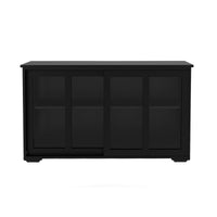 Kitchen Storage Stand Cupboard With Glass Door-Black RT - DRE's Electronics and Fine Jewelry