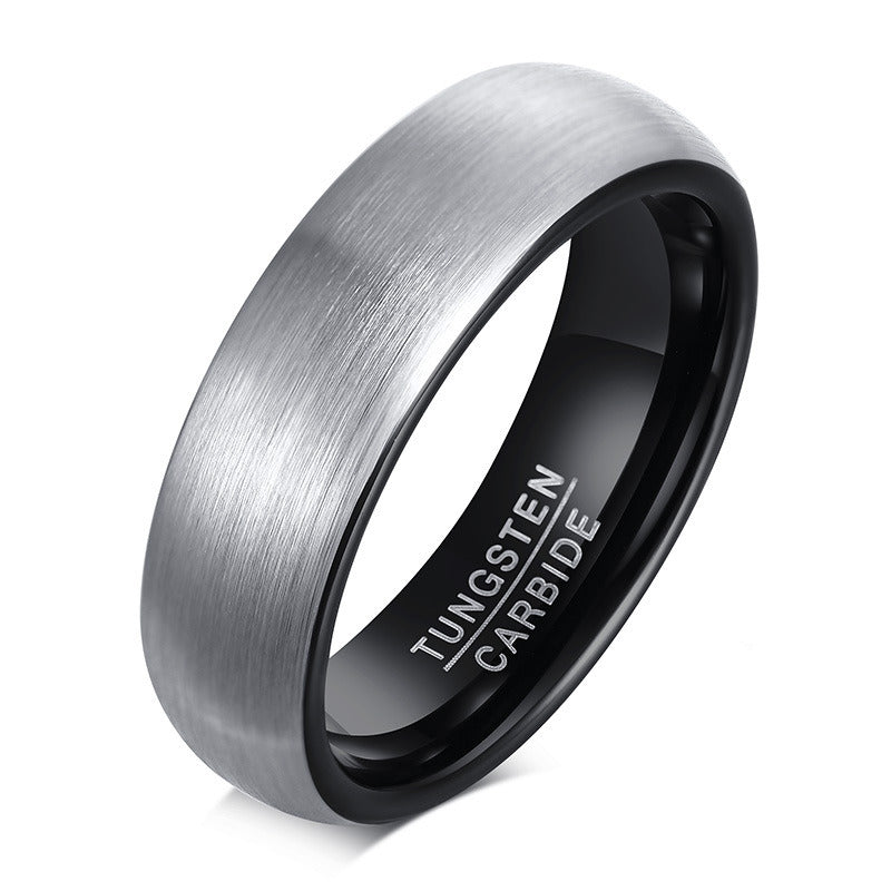 Brushed Tungsten Steel Ring Trendy Men's Personality Jewelry