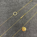 Layered Choker Necklace; Handmade 14K Gold Plated Y Pendant Necklace Multilayer Bar Disc Necklace Adjustable Layering Choker Necklaces for Women