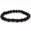 Personality Men's Black Volcanic Stone Bracelet