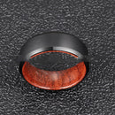 Tungsten Steel Simple Men's Ring Two-layer Solid Wood