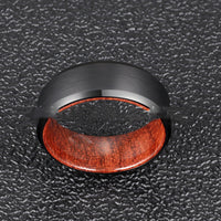 Tungsten Steel Simple Men's Ring Two-layer Solid Wood