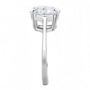 TK3428 - High polished (no plating) Stainless Steel Ring with AAA Grade CZ in Clear