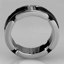 3W966 - High polished (no plating) Stainless Steel Ring with Ceramic in Jet