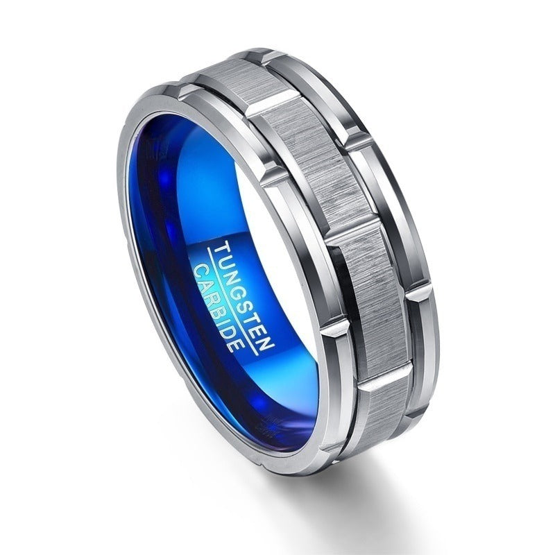 Personality Blue Stainless Steel Men's Ring