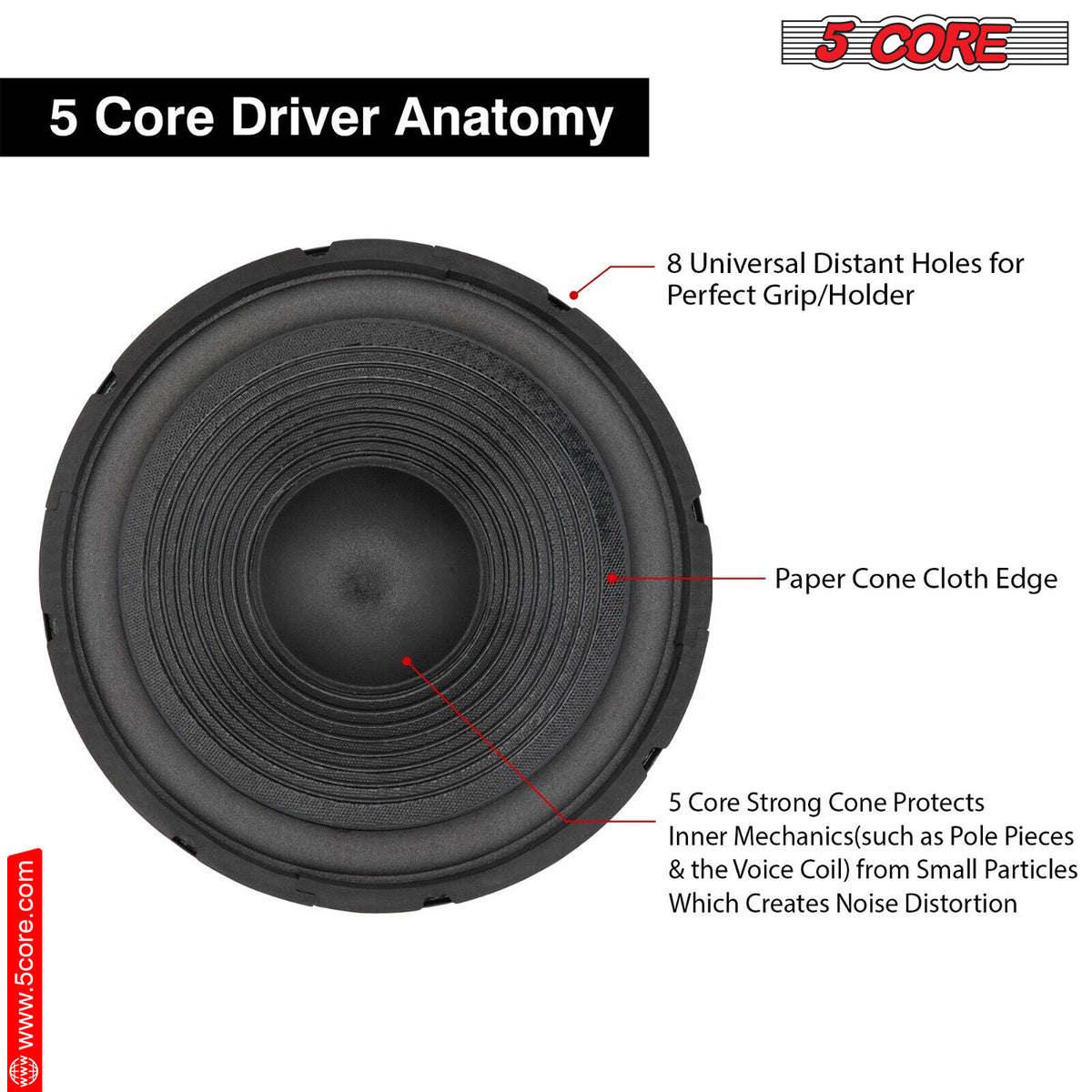 5 Core Subwoofer Speaker 12 Inch Pair Car Sub Woofer 1200W Peak High Power Pro Audio 4 Ohm 30 Oz Y30 Magnet Big Replacement Bass Subs Para Carro - WF 12120 4OHM 2PCS - DRE's Electronics and Fine Jewelry