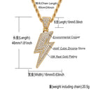 Hip Hop Necklace Lightning Pendant Micro Set Zircon Men's Jewelry