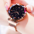 Women's Fashion Starry Sky Watches Magnet Buckle Mesh Belt Diamond Quartz Watch Women Dress Clock