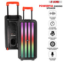 5 Core Bluetooth Speaker Karaoke Machine • 8" 3 Way Speaker • Portable Singing PA System • w DJ Light • FM + TWS + USB + SD Card + AUX + REC • Party Speakers Include Two Wireless Mics- PLB 8X2 2MIC