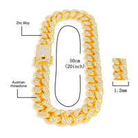 Mens Cuban Link Chain Watch Bracelet Necklace Choker Bling Jewelry for Men Big Plated Gold Chains Hip Hop Men Watch Set - DRE's Electronics and Fine Jewelry