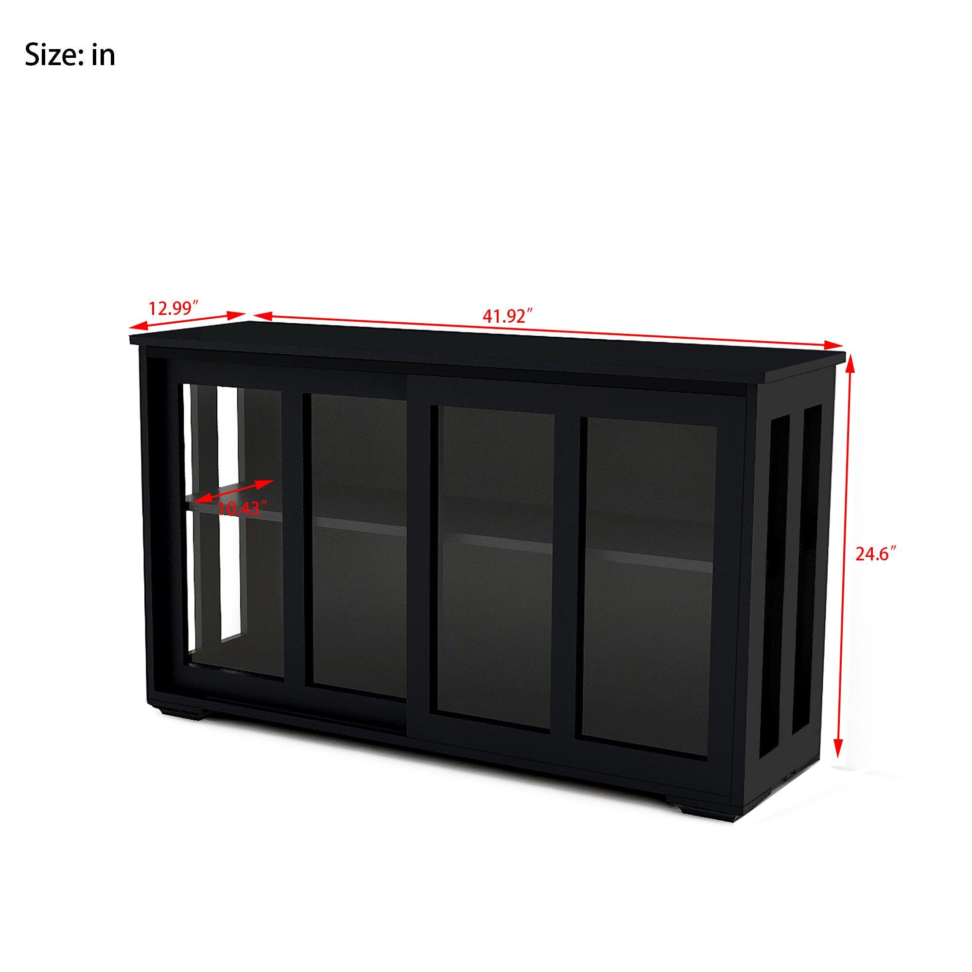 Kitchen Storage Stand Cupboard With Glass Door-Black RT - DRE's Electronics and Fine Jewelry