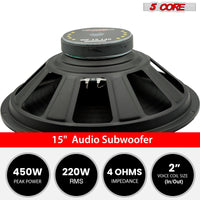 5 Core Subwoofer Speaker 15 Inch Car Sub Woofer 450W Max High Power Pro Audio 4 Ohm 40 Oz Y30 Magnet Big Replacement Bass Subs Para Carro - WF 15 140 4OHM - DRE's Electronics and Fine Jewelry