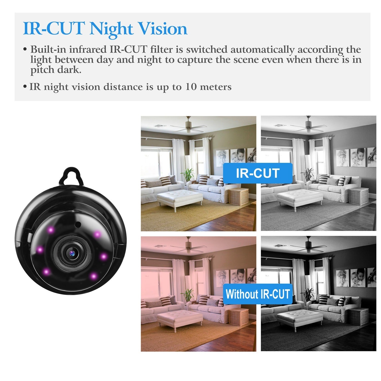 720P WiFi IP Camera Smart Home Security Surveillance Camera Night Vision Motion Detection Two Way Talk Loop Recording