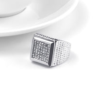 Bright Square Full Diamond Men's Ring