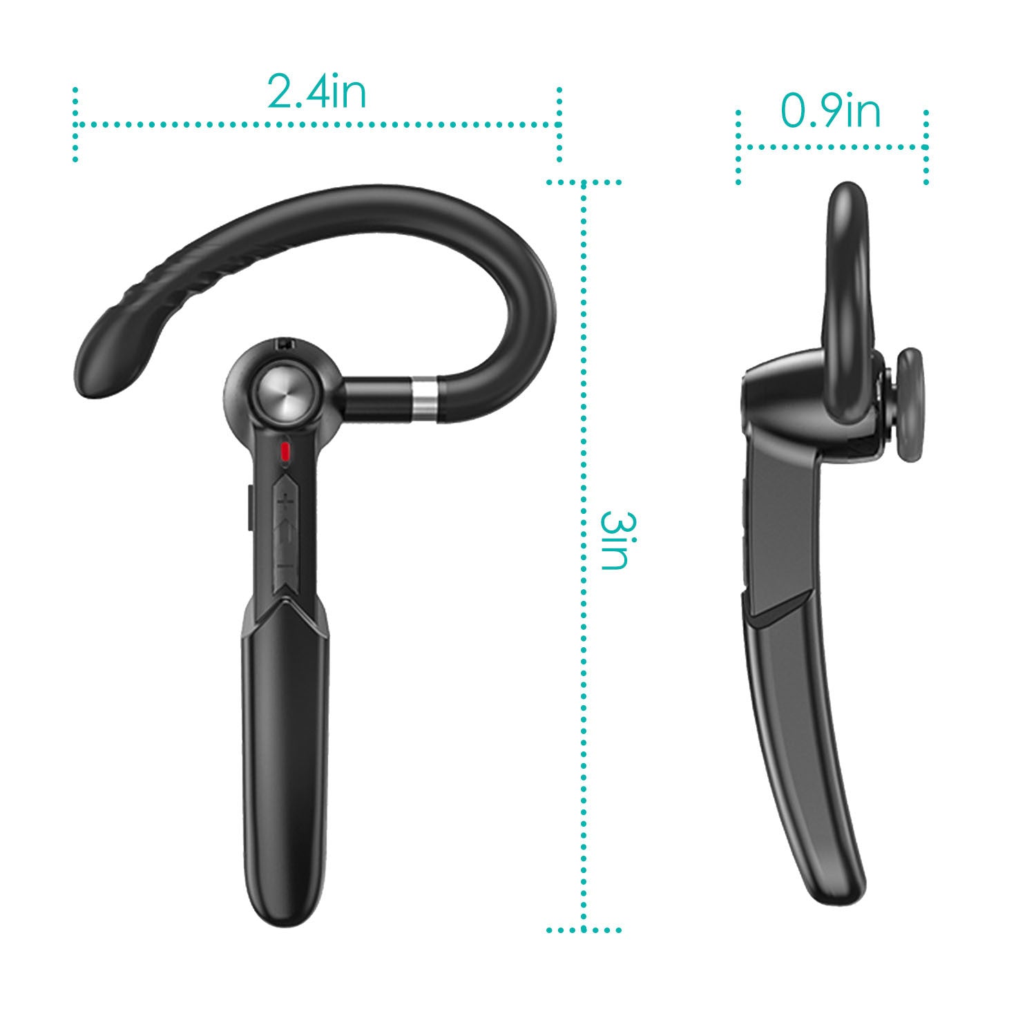 Unilateral Wireless V5.0 Business Earpiece Rechargeable Wireless in-Ear Headset with Hook for Car Driving Phone Call Office