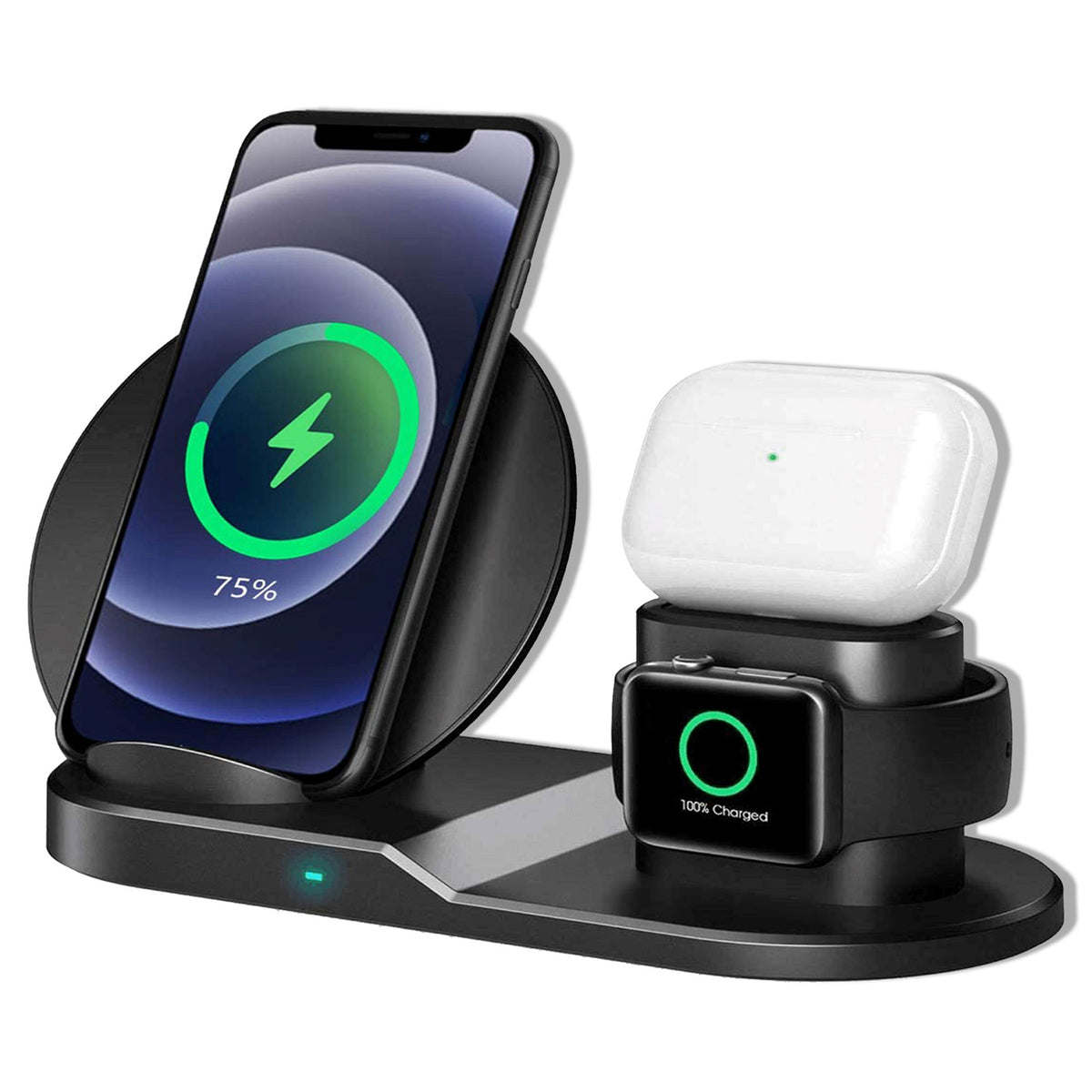 Wireless Charger 3 in 1 10W / 15W Qi Fast Charging Pad Dock Station Travel Chargers for Multiple Devices for iPhones, Android, Galaxy S- Series, Watch, Earbuds - 5 Core WCR 3