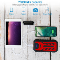 Car Jump Starter Booster 800A Peak 28000mAh Battery Charger Power Bank