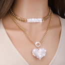 European Style Love Double Necklace 2 Sets Women's Necklace Valentine's Day