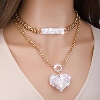 European Style Love Double Necklace 2 Sets Women's Necklace Valentine's Day