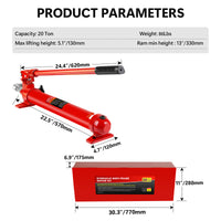 20 Ton Porta Power Kit, Portable Hydraulic Jack with1.43 m Oil Hose, Car Frame Repair Tool with Storage Case for Automotive,