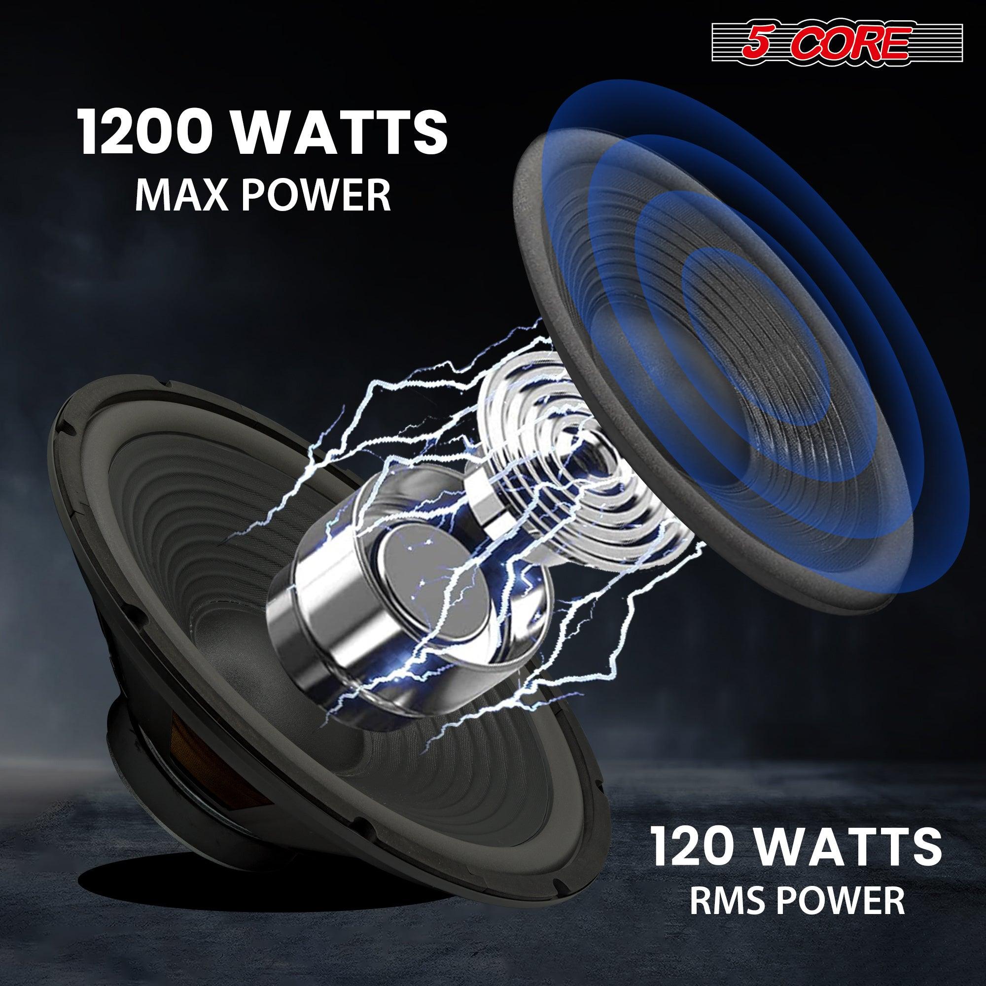 5 Core Subwoofer Speaker 12 Inch Pair Car Sub Woofer 1200W Peak High Power Pro Audio 4 Ohm 30 Oz Y30 Magnet Big Replacement Bass Subs Para Carro - WF 12120 4OHM 2PCS - DRE's Electronics and Fine Jewelry