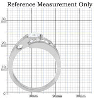 TK189 - High polished (no plating) Stainless Steel Ring with AAA Grade CZ in Clear