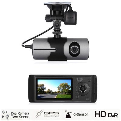 R300 1080P HD Car DVR Camera Dual Lens GPS Camera Dash Cam Rear View Video Recorder DashCam Car DVRs built in 32GB