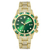 High-grade Diamond-encrusted Di Tone Full Diamond-green Disk Sun Pattern Luminous Quartz Watch