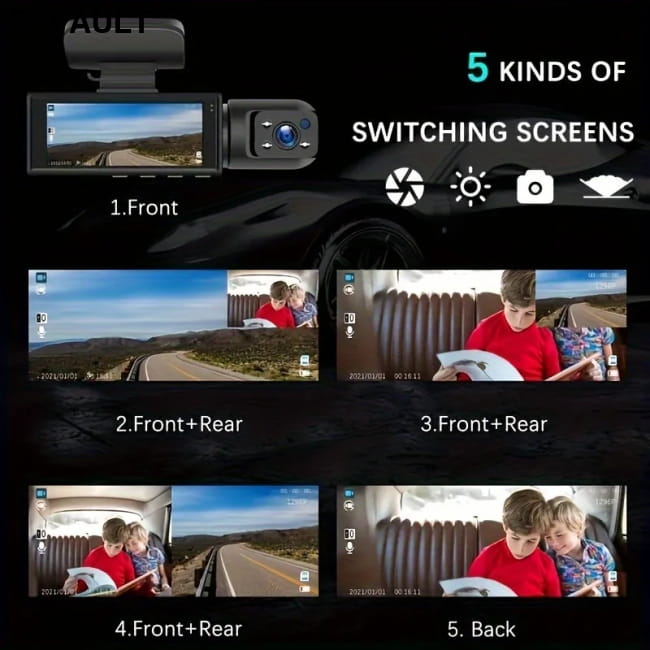 Dual Lens Car DVR FHD 1920*1080P Dash Camera Cabin Dashcam Cameras Video