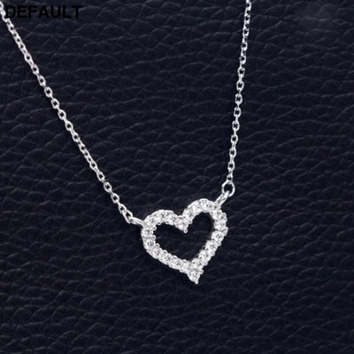 DXJEL Republic Dropship Suppliers 100% 925 Sterling Silver Love Heart Necklaces for Women Vip Link Dropshipping Center