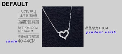 DXJEL Republic Dropship Suppliers 100% 925 Sterling Silver Love Heart Necklaces for Women Vip Link Dropshipping Center