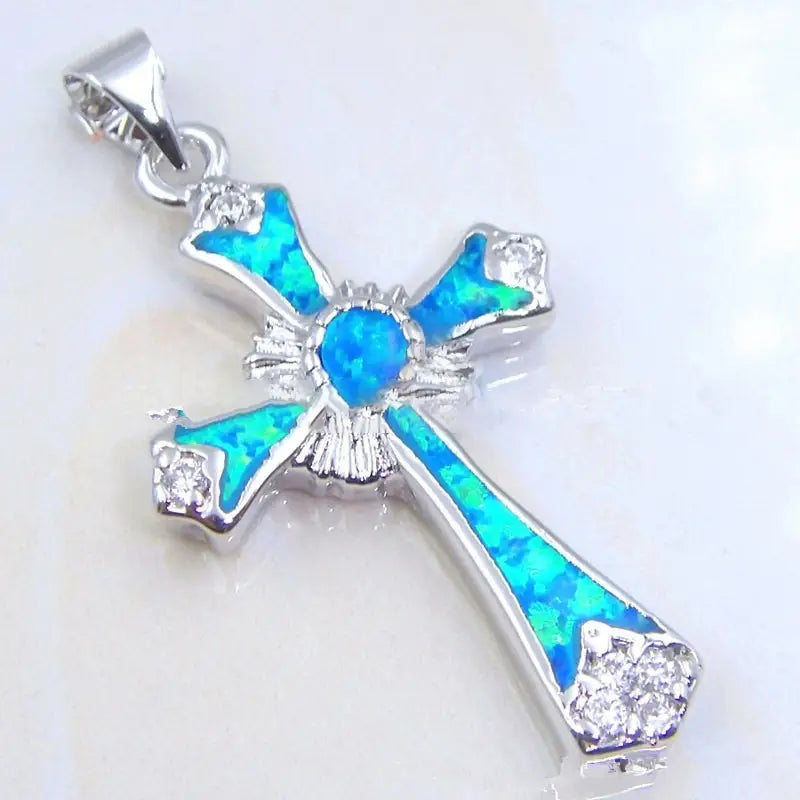 Epoxy cross pendant