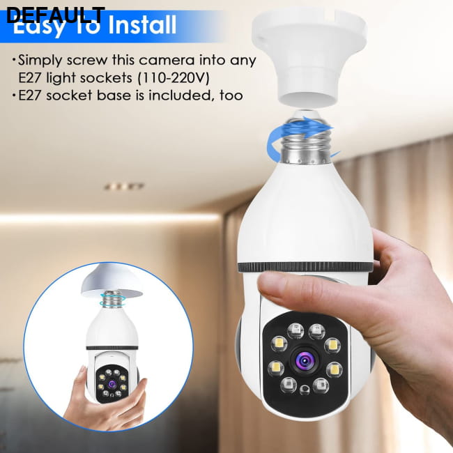 E27 WiFi Bulb Camera 1080P FHD IP Pan Tilt Security Home Surveillance Cameras