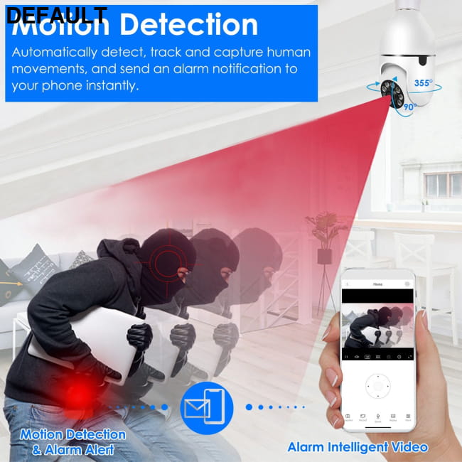 E27 WiFi Bulb Camera 1080P FHD IP Pan Tilt Security Home Surveillance Cameras