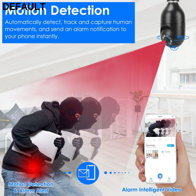 E27 WiFi Bulb Camera 1080P FHD IP Pan Tilt Security Home Surveillance Cameras