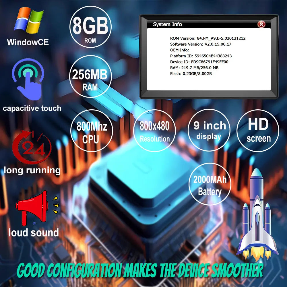 9-inch Navigator Car Portable Truck Large Screen Universal