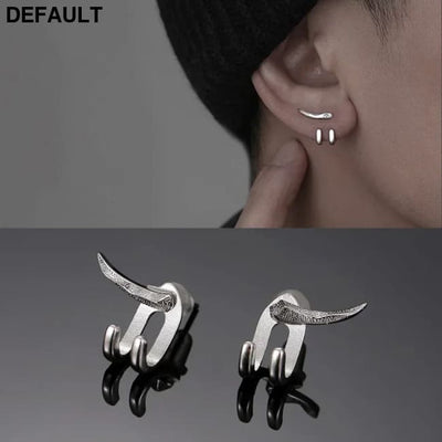 Ear studs for men with personality trendy men’s earrings simple and minimalist versatile cool hip-hop new trend Men