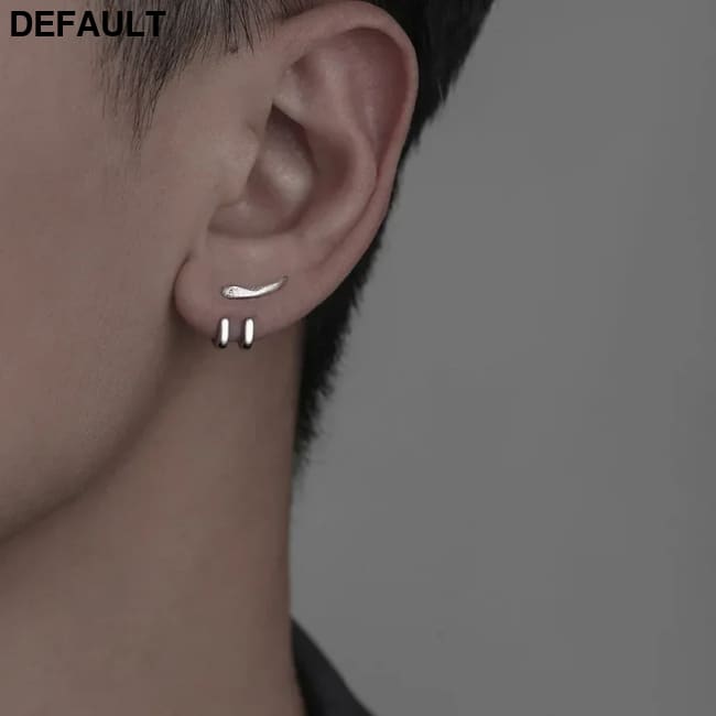 Ear studs for men with personality trendy men’s earrings simple and minimalist versatile cool hip-hop new trend Left