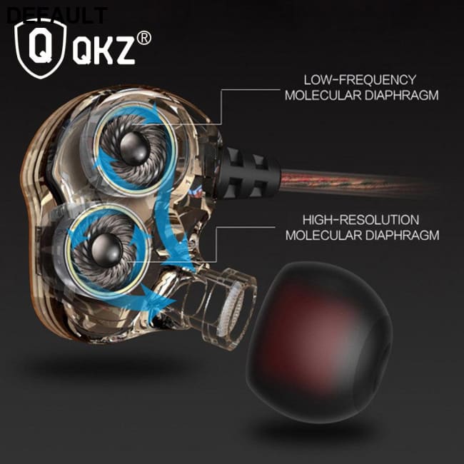 Earphones QKZ KD4 fone de ouvido Mini Dual Driver Original hybrid dual dynamic driver Headphone mp3 DJ Headset