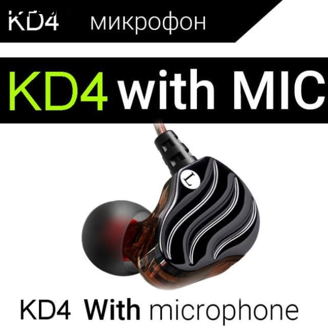 Earphones QKZ KD4 fone de ouvido Mini Dual Driver Original hybrid dual dynamic driver Headphone mp3 DJ Headset