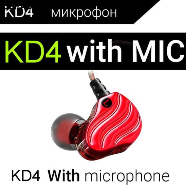 Earphones QKZ KD4 fone de ouvido Mini Dual Driver Original hybrid dual dynamic driver Headphone mp3 DJ Headset