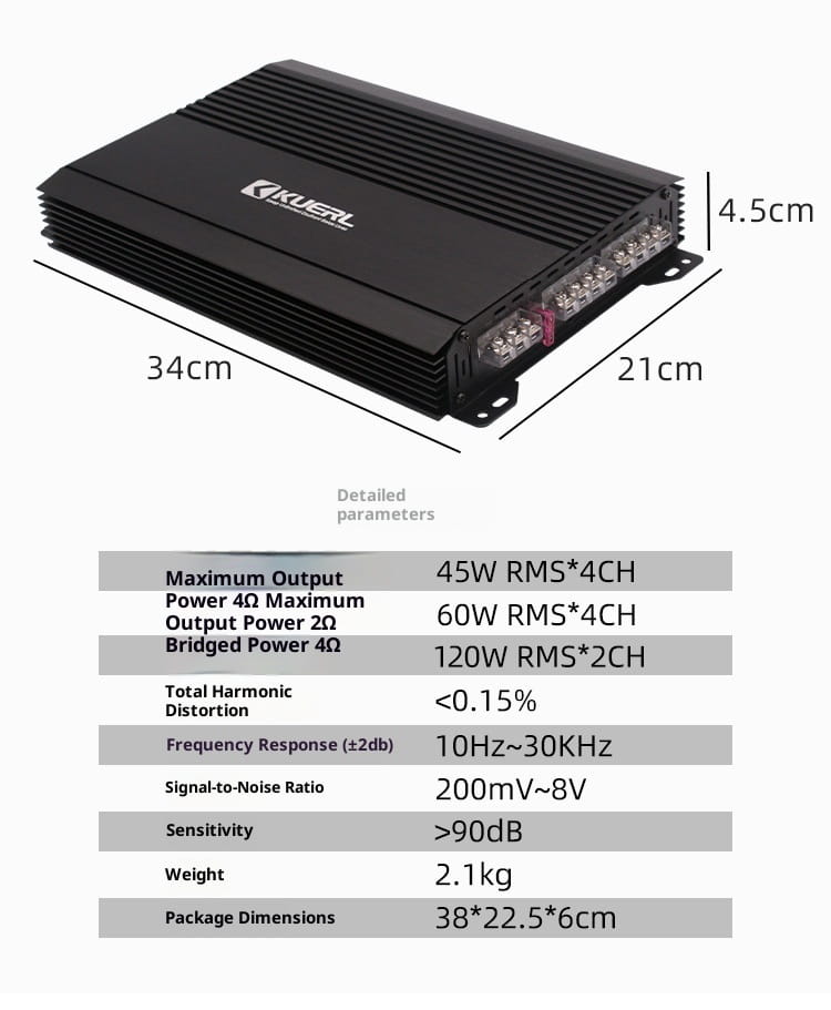 Channel Four-way High-power Vehicle 12V Car Amplifier